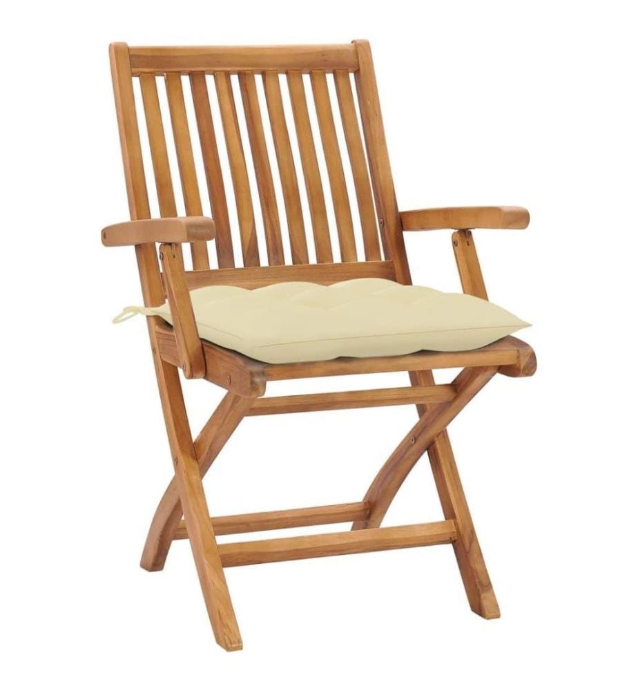 Klappbare Gartenstühle mit Kissen 6 Stk. Massivholz Teak