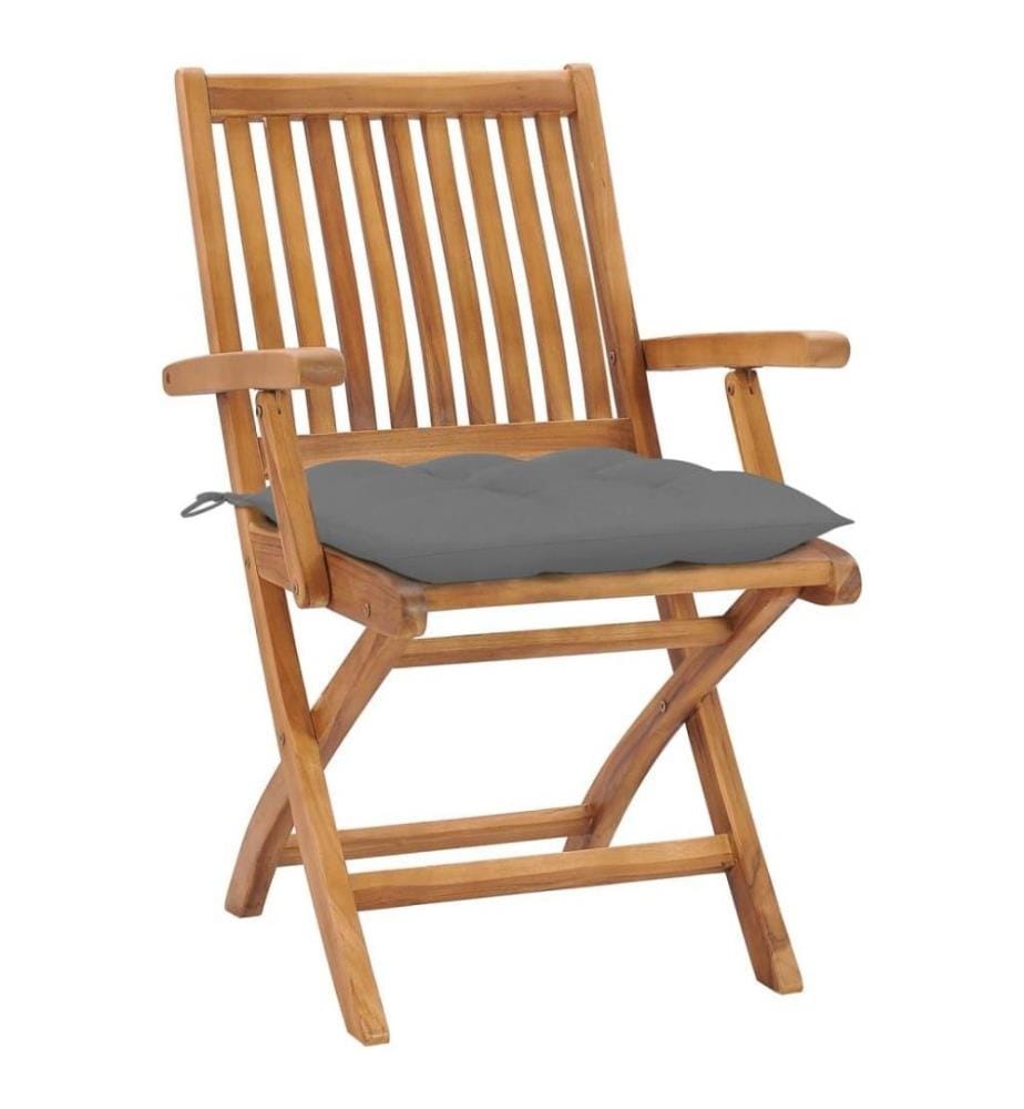 Klappbare Gartenstühle mit Kissen 6 Stk. Massivholz Teak