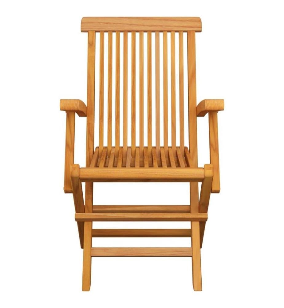 Gartenstühle mit Weinroten Kissen 4 Stk. Massivholz Teak