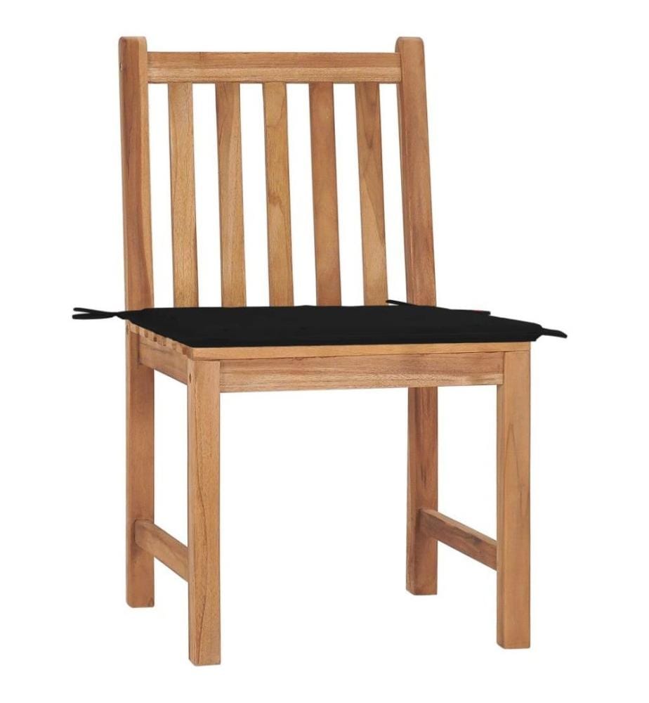 Gartenstühle 2 Stk. mit Kissen Massivholz Teak