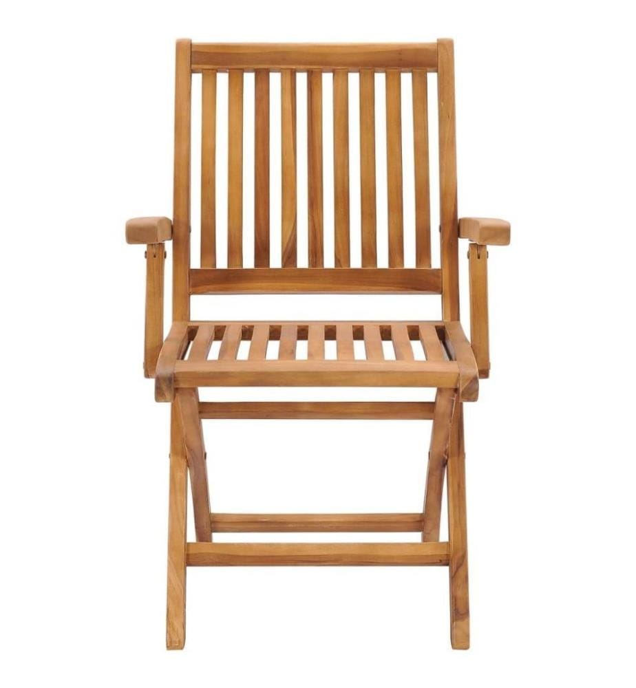 Klappbare Gartenstühle mit Kissen 4 Stk. Massivholz Teak