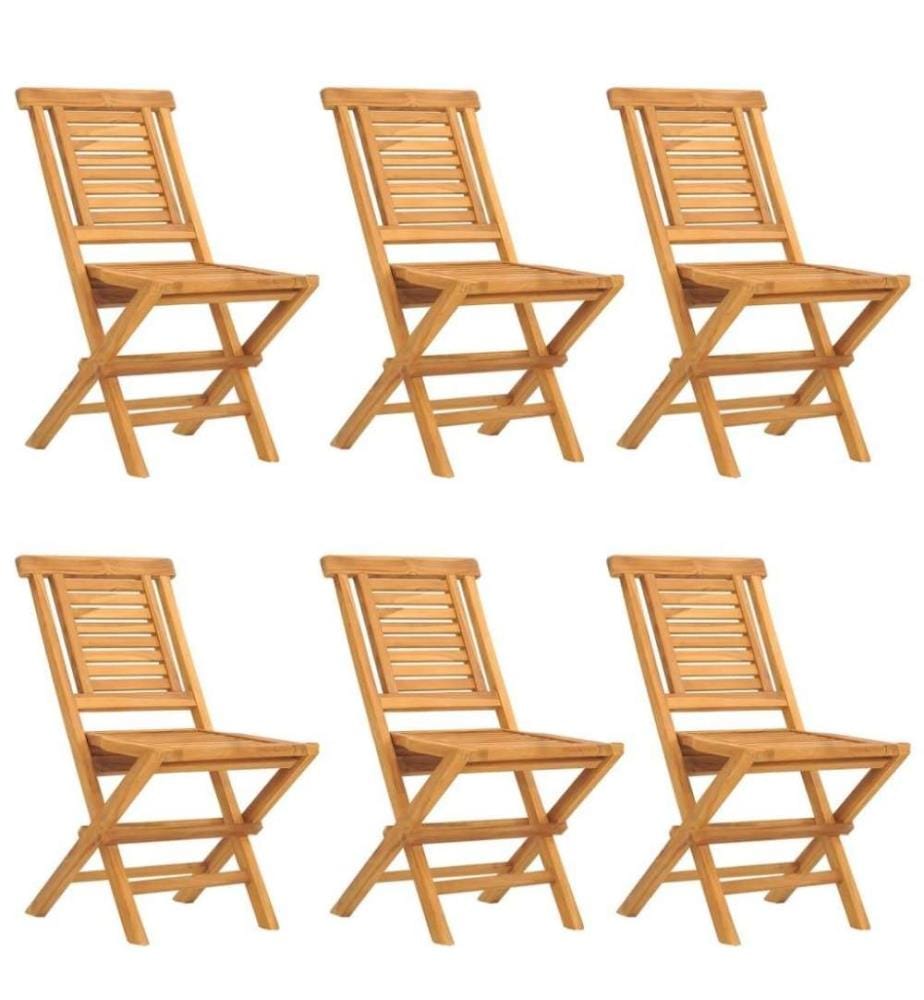 Chaises de jardin pliantes 6 pcs 47x63x90 cm bois massif teck