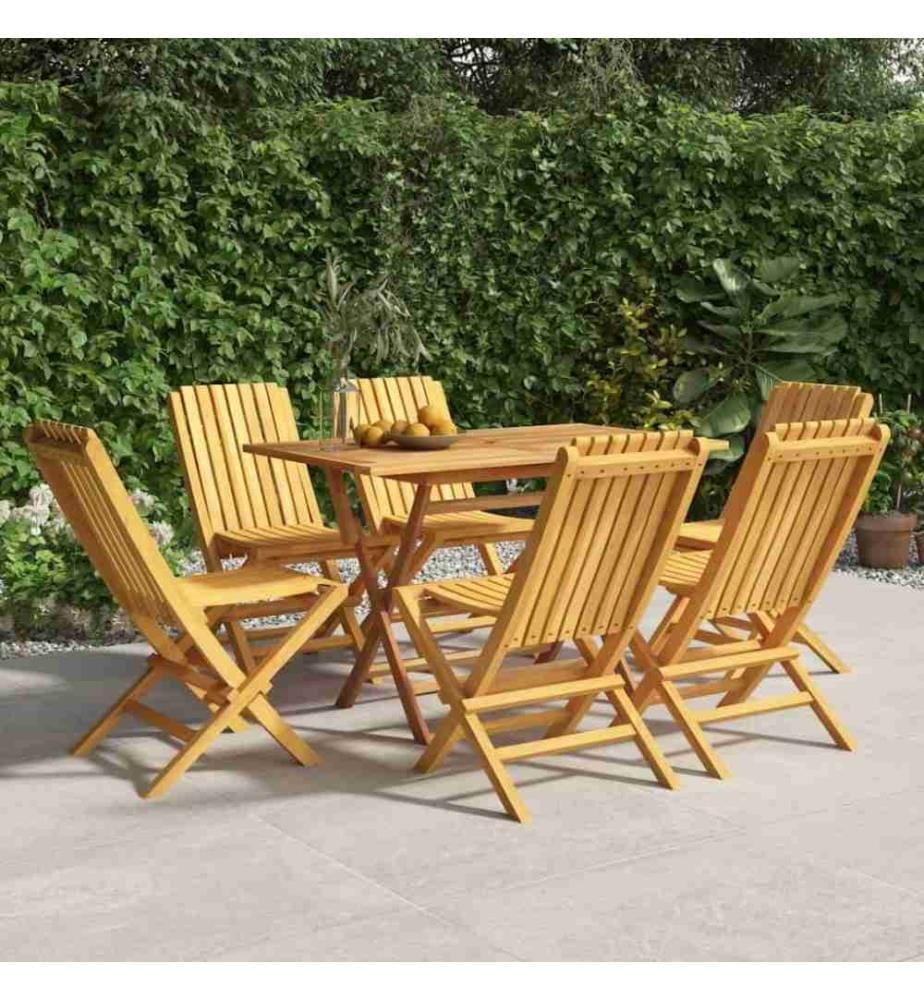 Chaises de jardin pliantes 6 pcs 47x47x89 cm bois massif teck