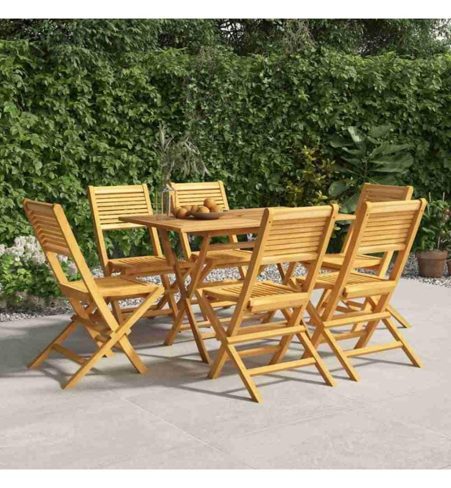 Chaises de jardin pliantes 6 pcs 47x62x90 cm bois massif teck