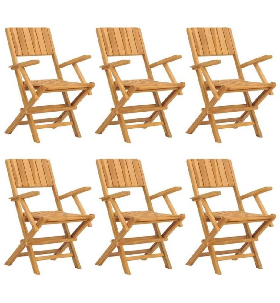 Gartenstühle 6 Stk. Klappbar 55x61x90 cm Massivholz Teak