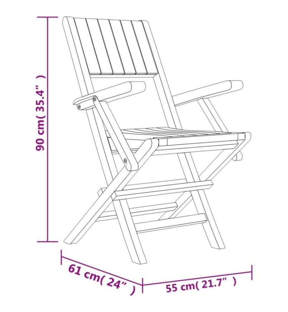 Gartenstühle 6 Stk. Klappbar 55x61x90 cm Massivholz Teak
