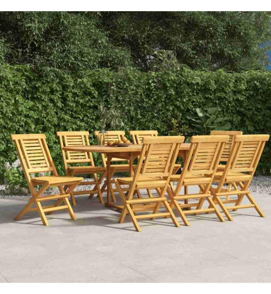 Chaises de jardin pliantes 8 pcs 47x63x90 cm bois massif teck