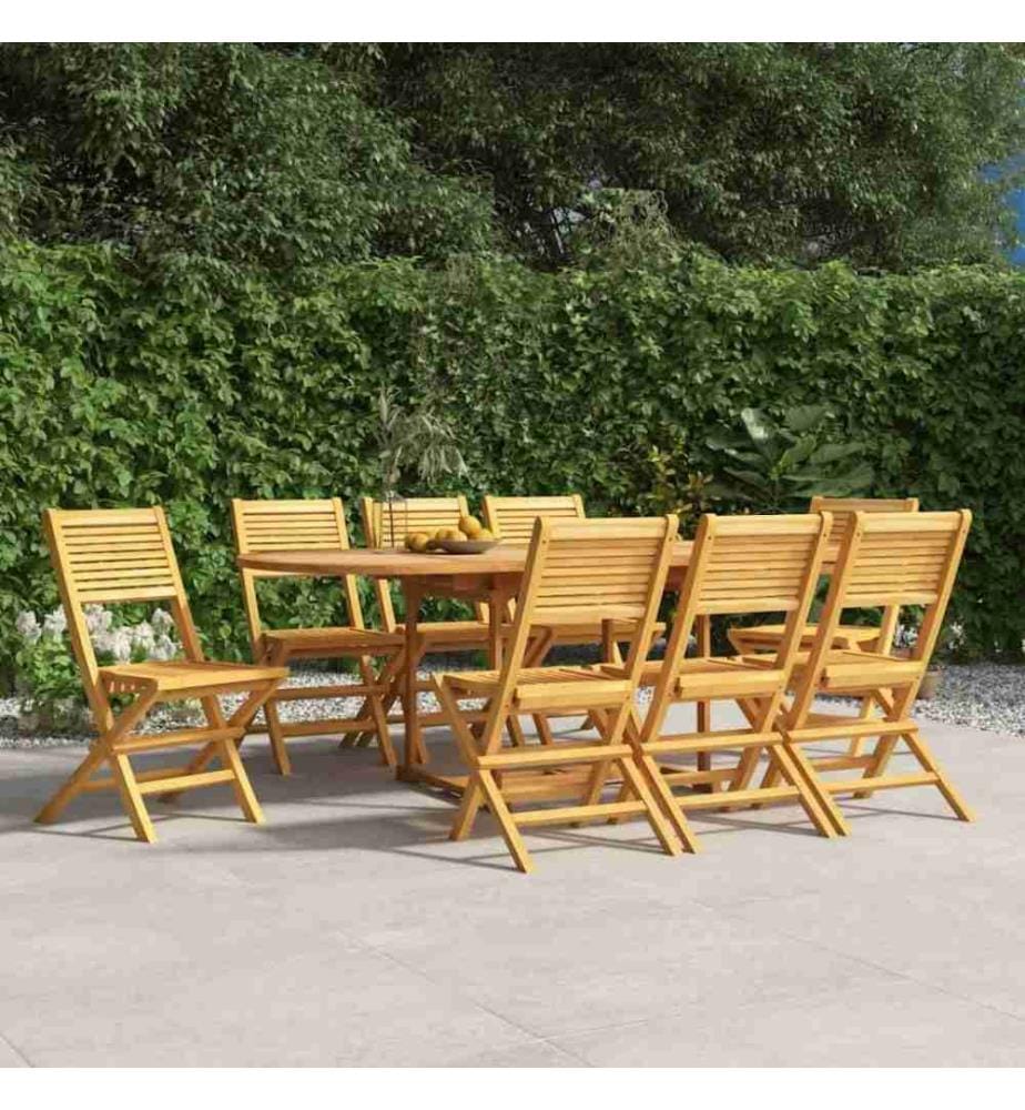 Chaises de jardin pliantes 8 pcs 47x62x90 cm bois massif teck