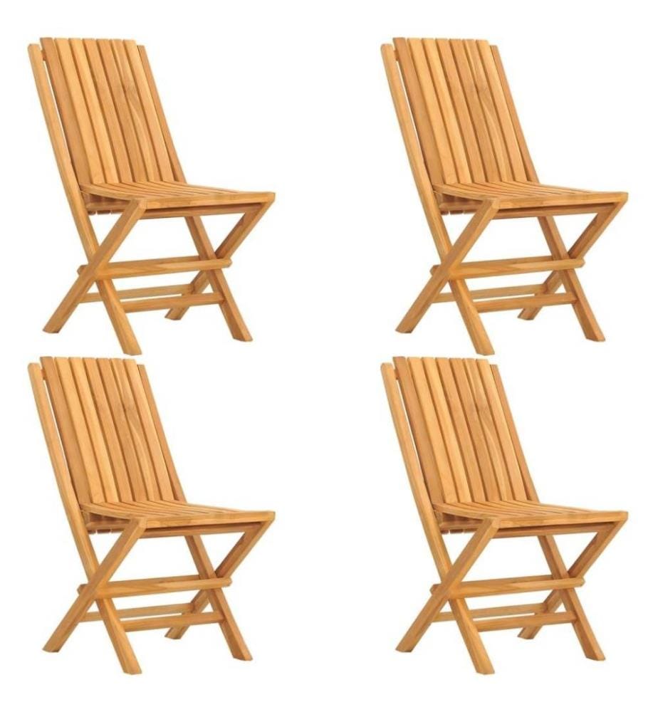 Gartenstühle 4 Stk. Klappbar 47x47x89 cm Massivholz Teak