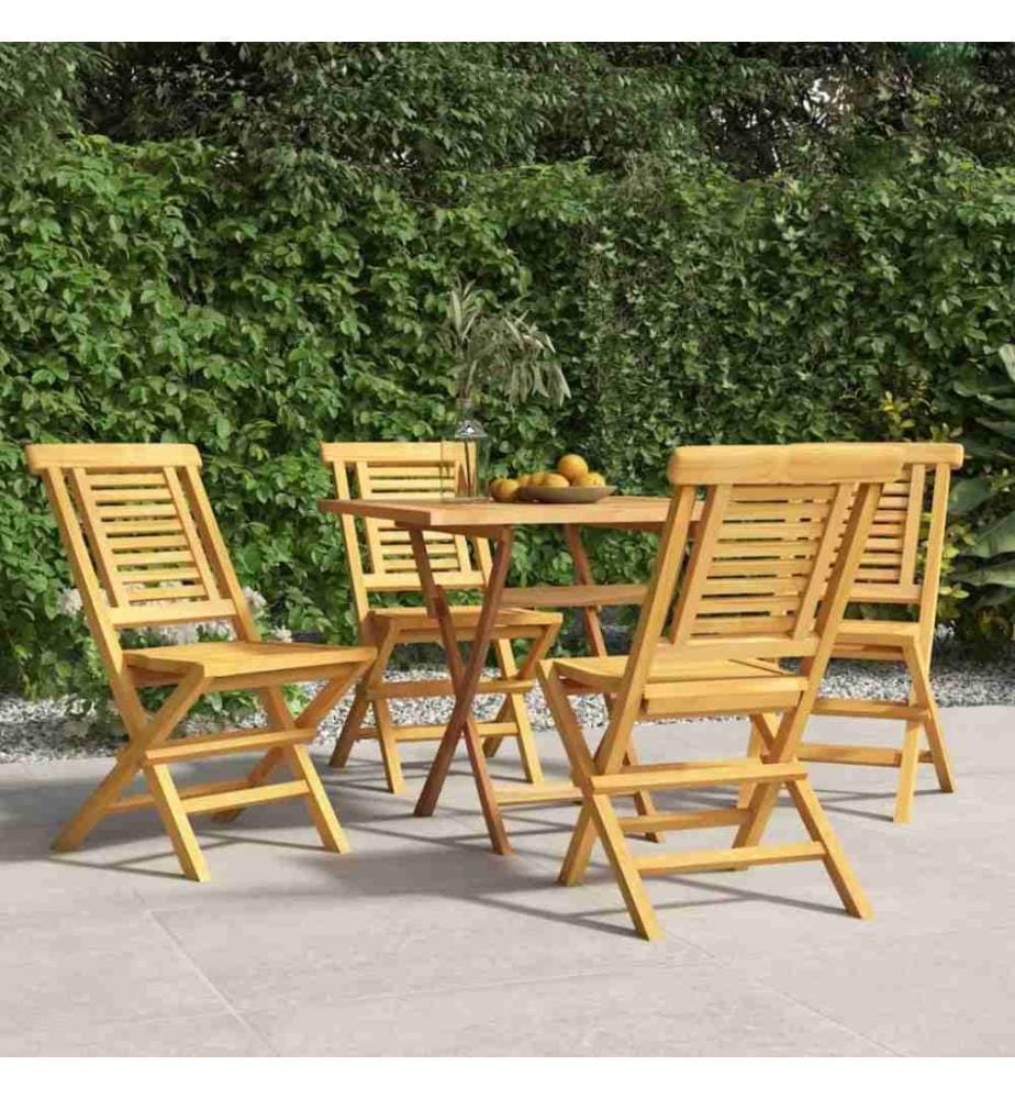 Gartenstühle 4 Stk. Klappbar 47x63x90 cm Massivholz Teak