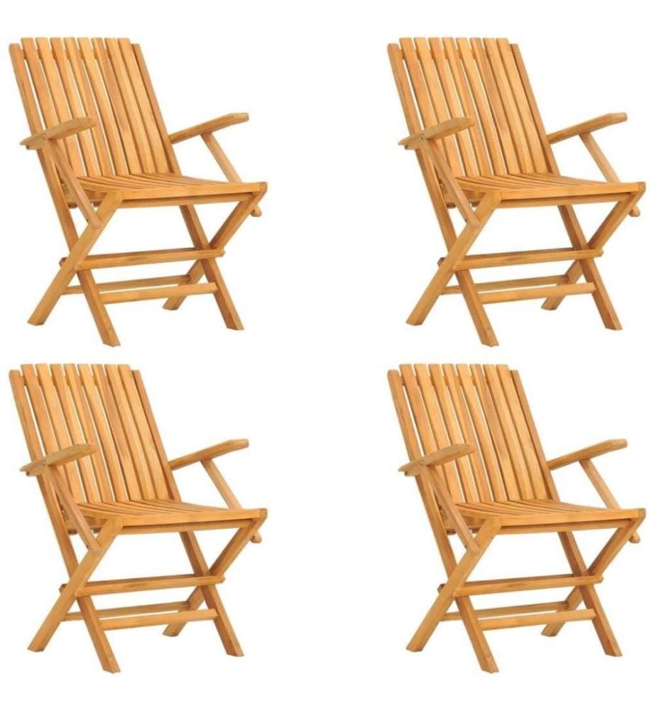 Gartenstühle 4 Stk. Klappbar 61x67x90 cm Massivholz Teak