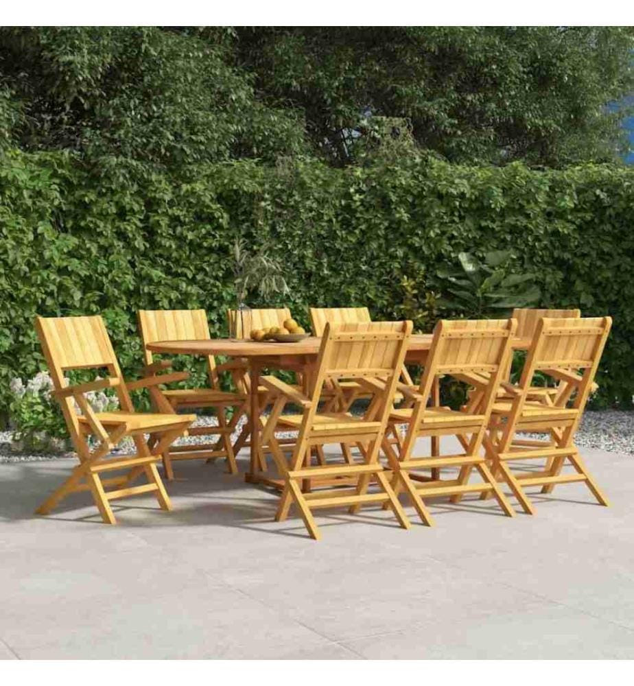 Gartenstühle 8 Stk. Klappbar 55x61x90 cm Massivholz Teak