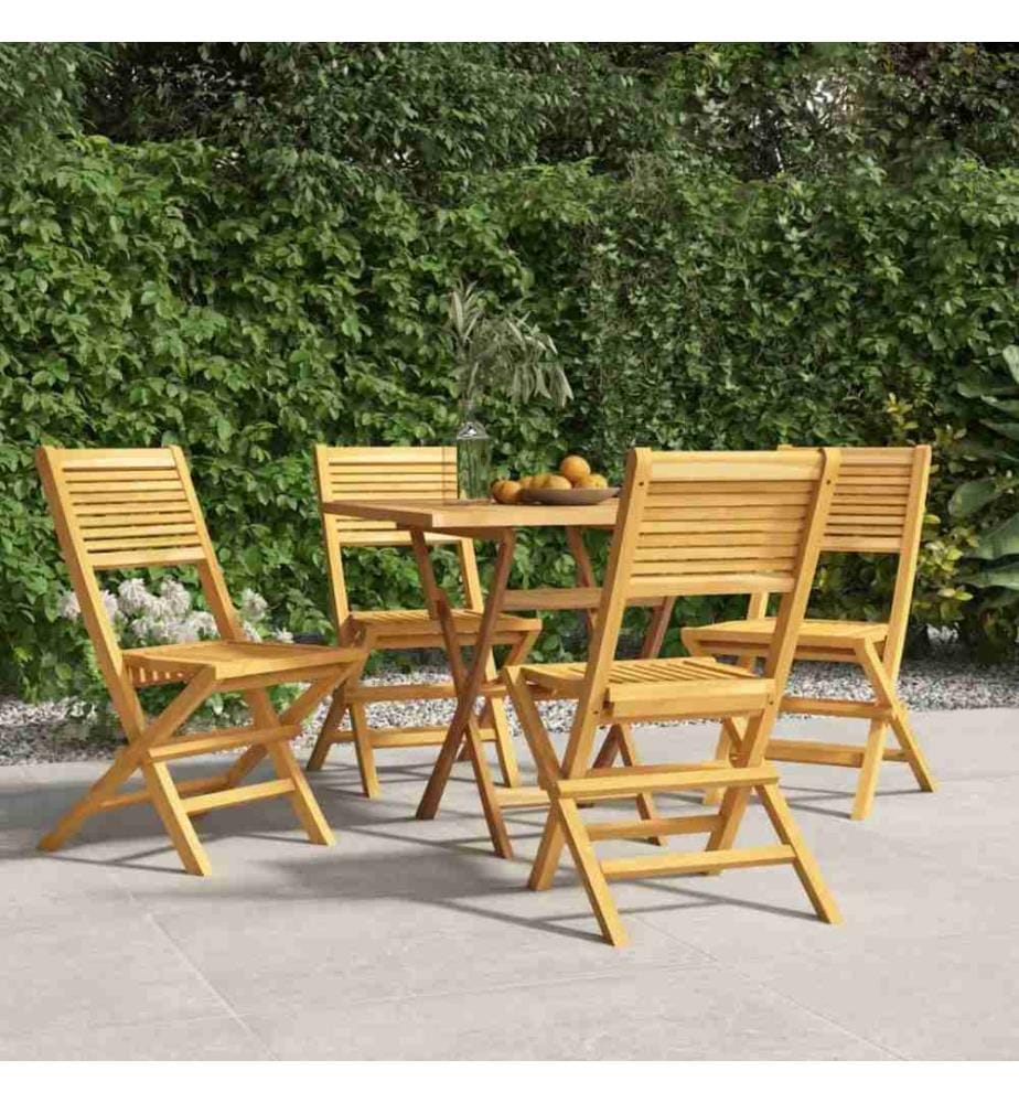 Gartenstühle 4 Stk. Klappbar 47x62x90 cm Massivholz Teak