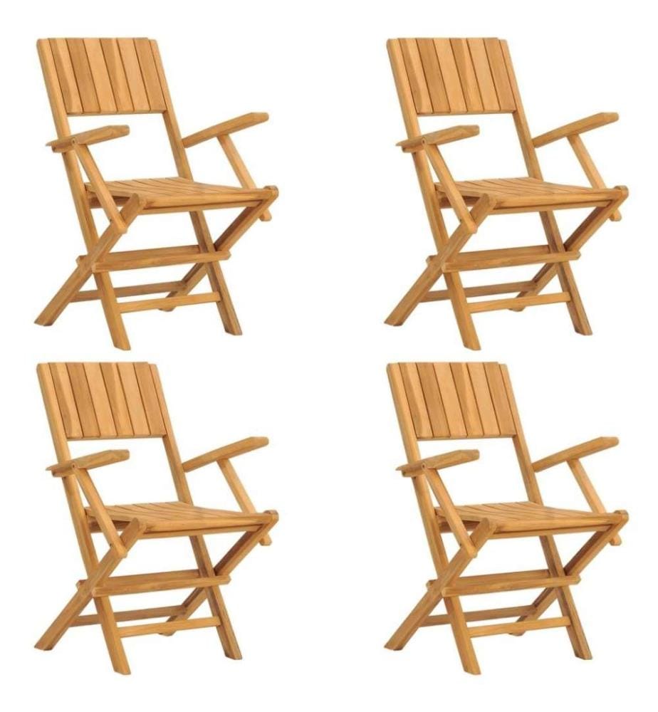 Gartenstühle 4 Stk. Klappbar 55x61x90 cm Massivholz Teak