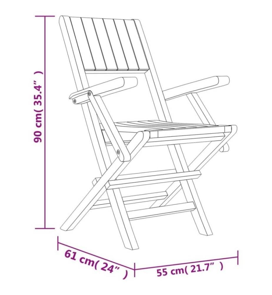 Gartenstühle 4 Stk. Klappbar 55x61x90 cm Massivholz Teak