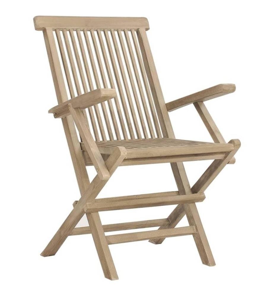 Chaises de jardin pliantes 8 pcs gris 56x61x89 cm bois de teck