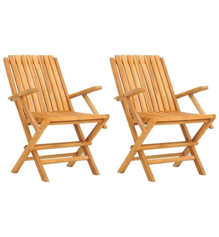 Gartenstühle 2 Stk. Klappbar 61x67x90 cm Massivholz Teak