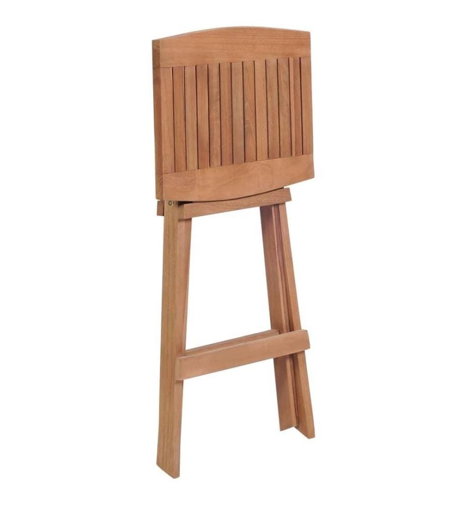 Tabourets de bar pliables 2 pcs Bois de teck massif