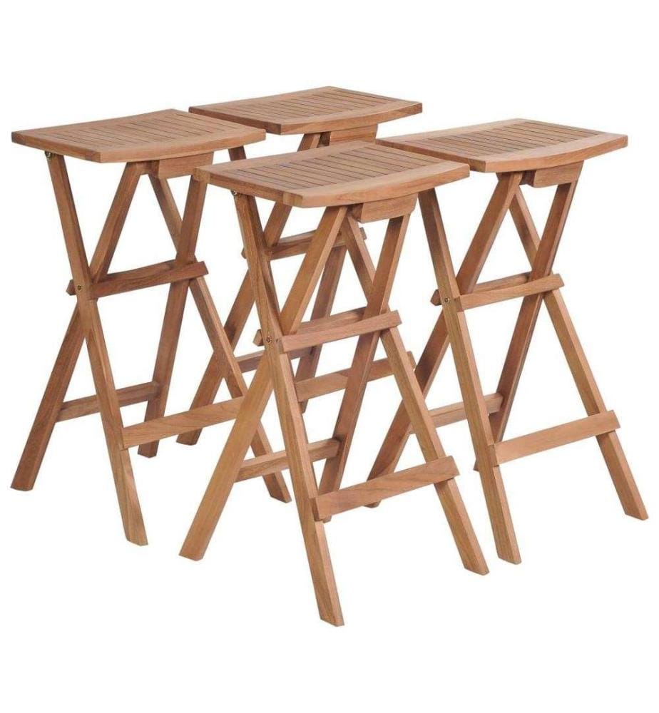 Klappbare Barhocker 4 Stk. Massivholz Teak