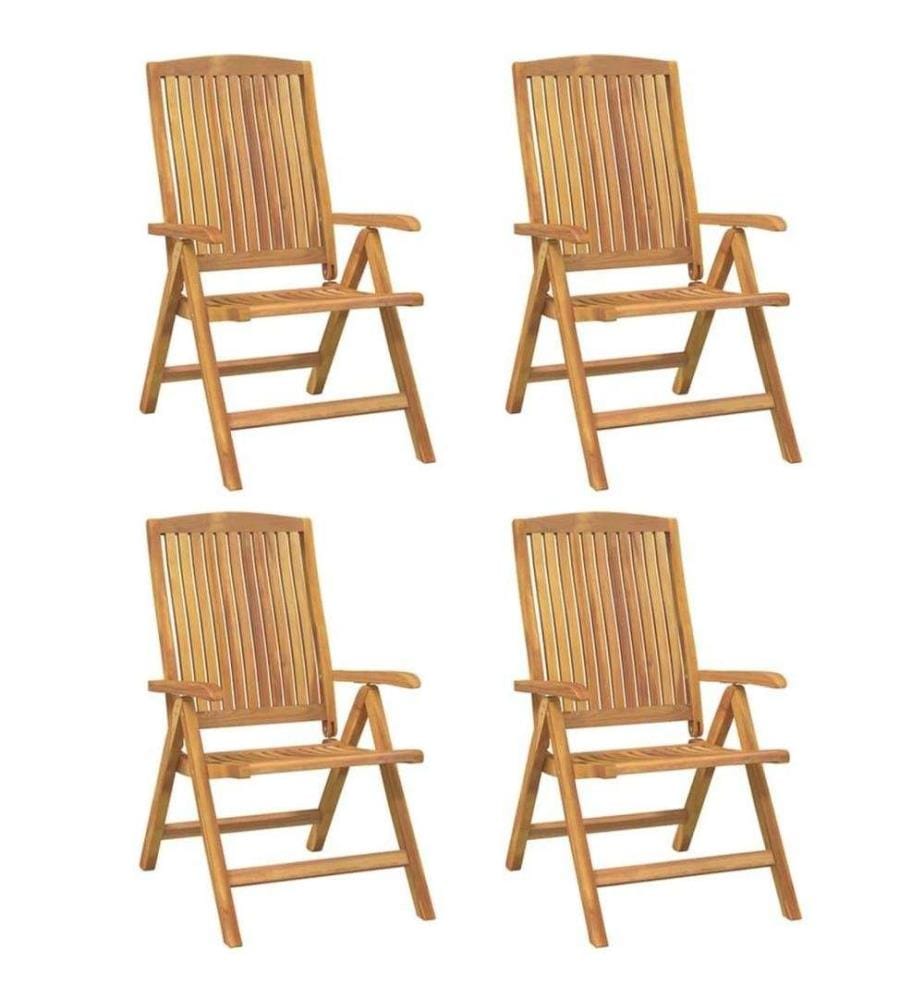 Gartenstühle mit Kissen 4 Stk. Massivholz Teak
