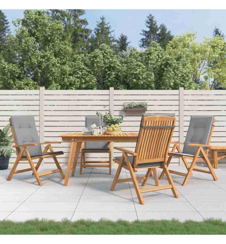 Gartenstühle mit Kissen 4 Stk. Massivholz Teak
