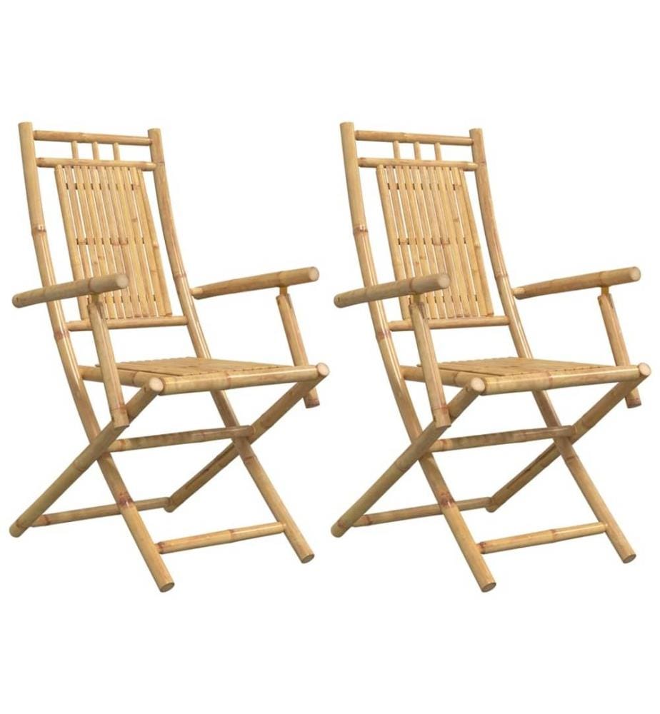Gartenstühle 2 Stk. Klappbar 53x66x99 cm Bambus