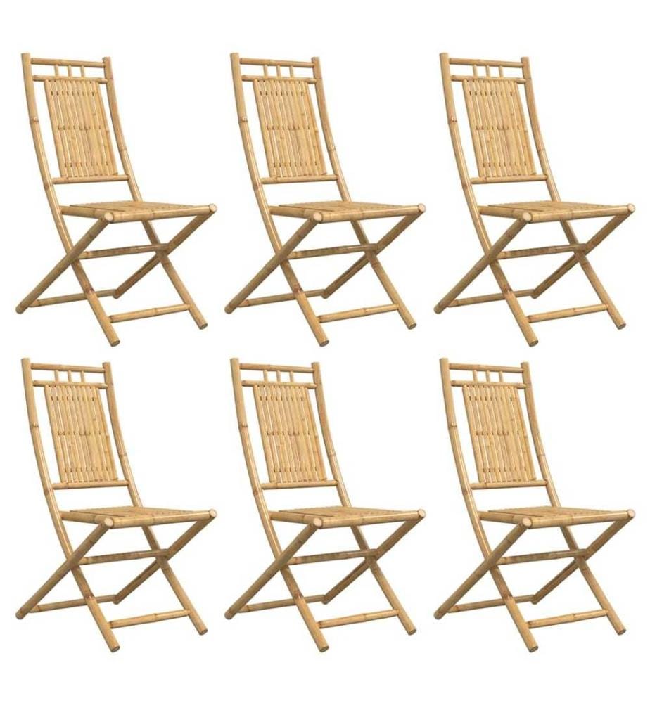 Gartenstühle 6 Stk. Klappbar 46x66x99 cm Bambus