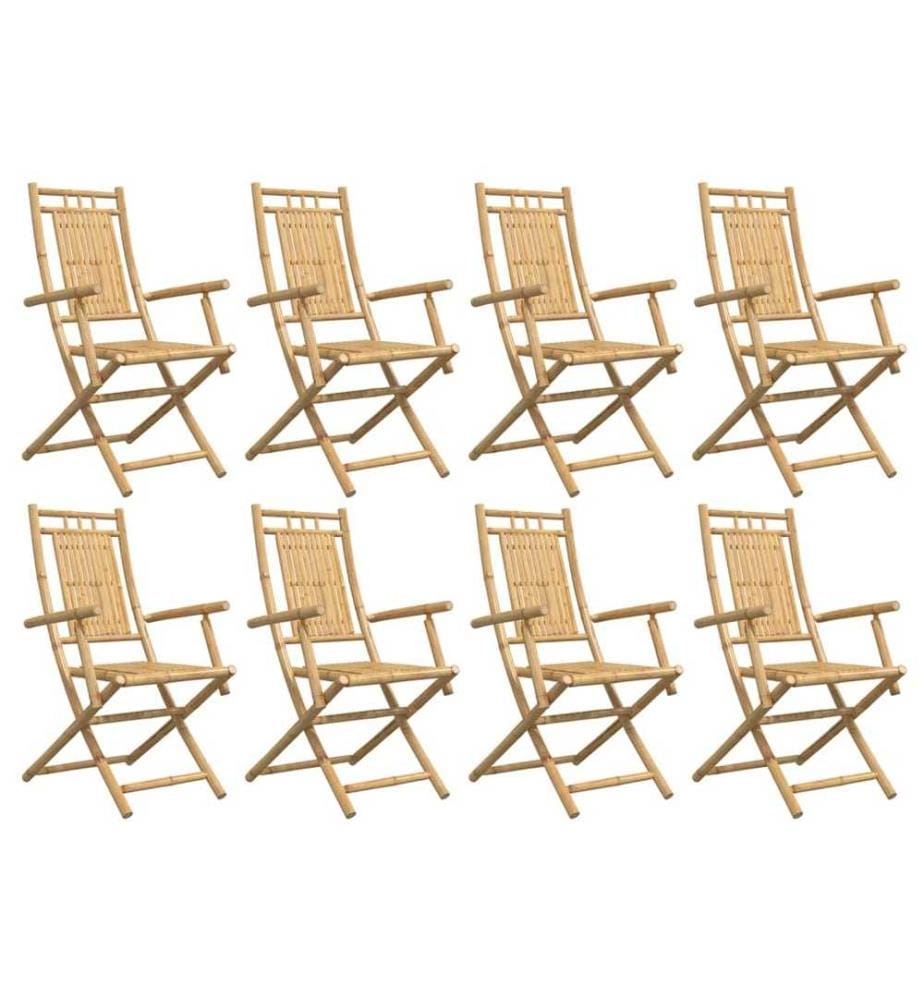 Gartenstühle 8 Stk. Klappbar 53x66x99 cm Bambus