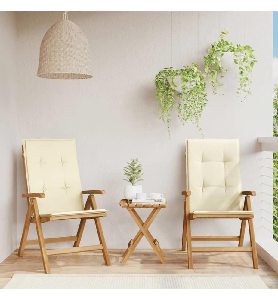 Gartenstühle mit Kissen 2 Stk. Massivholz Teak