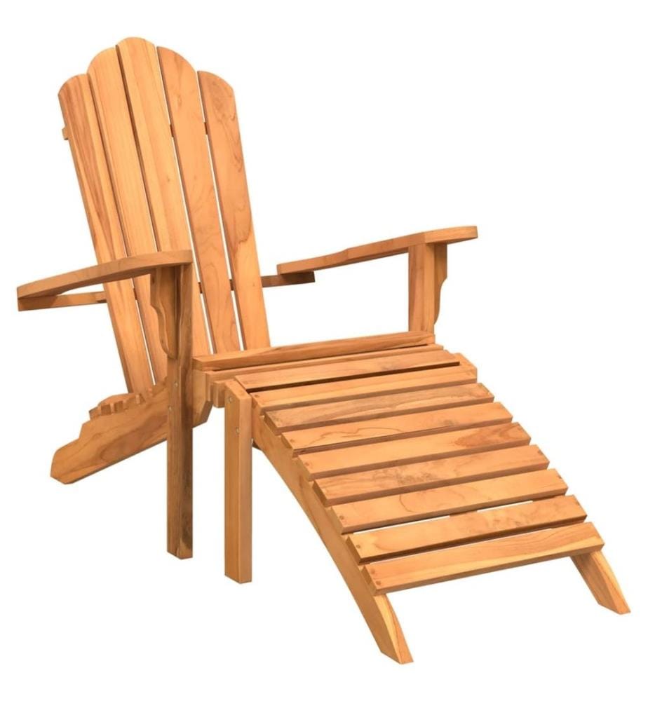 Adirondack-Gartenstuhl mit Fussstütze Massivholz Teak