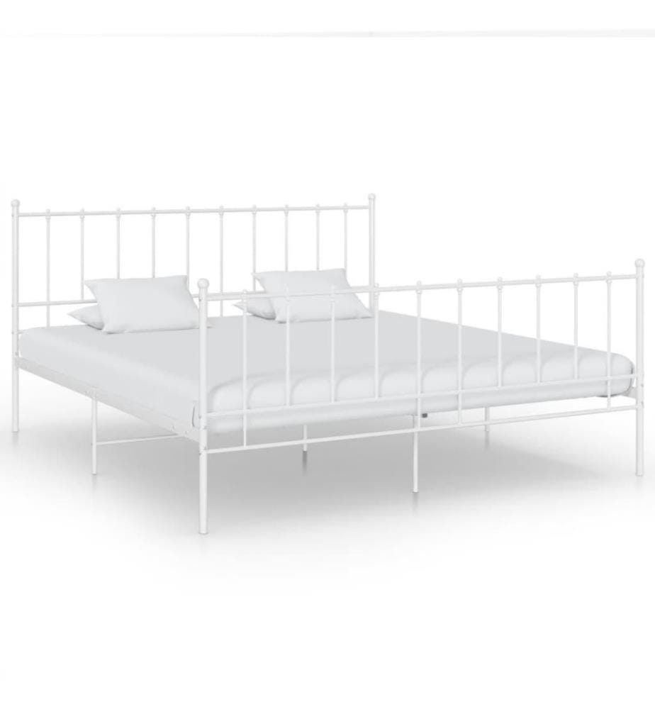 Bett Weiss Metall 180x200 cm
