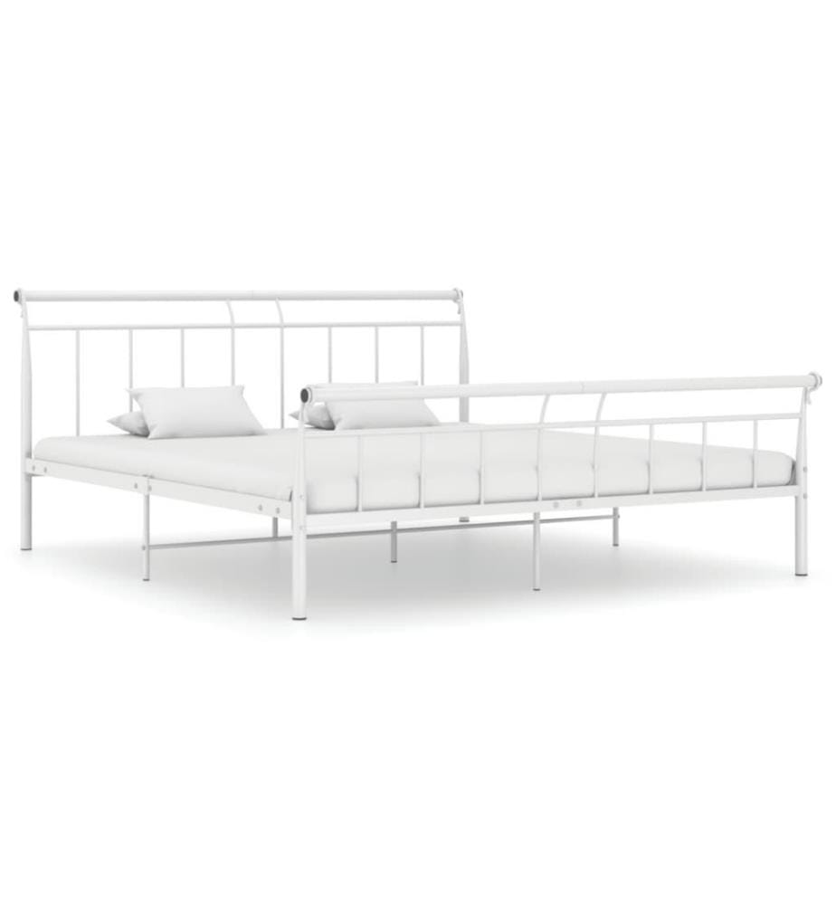 Bettgestell Weiss Metall 200x200 cm