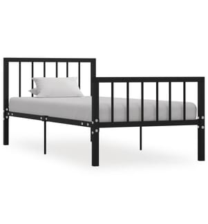 Bettgestell Schwarz Metall 100 × 200 cm