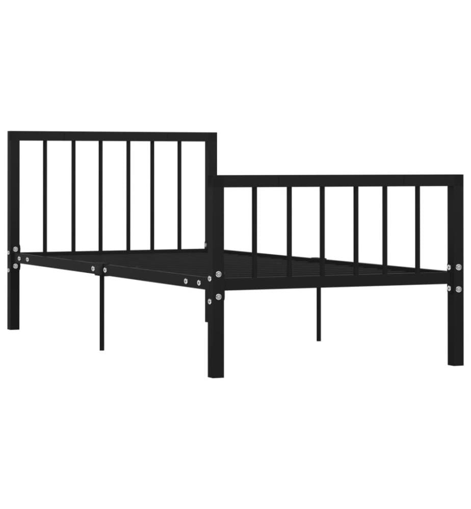 Bettgestell Schwarz Metall 100 × 200 cm