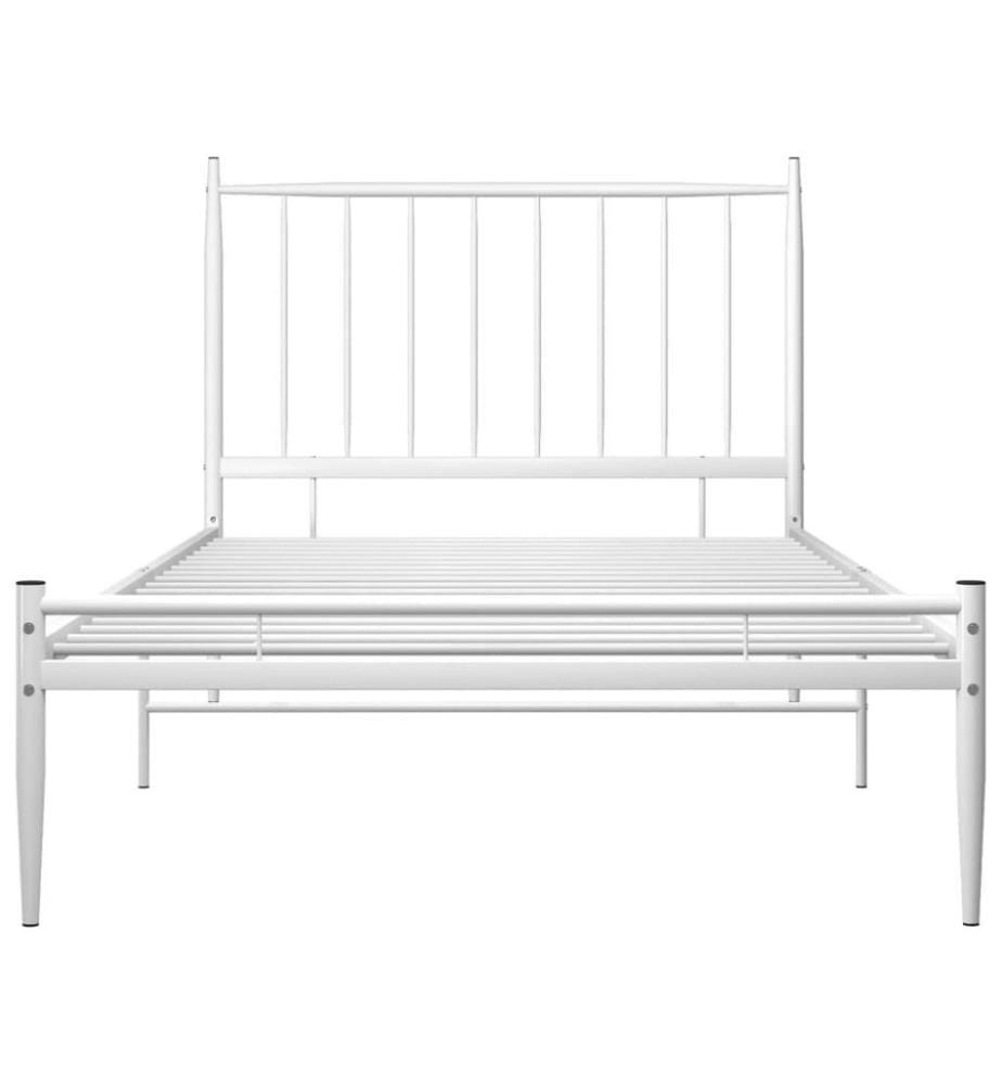 Cadre de lit Blanc Métal 100x200 cm