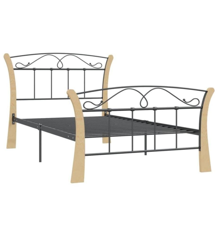 Bett Schwarz Metall 100x200 cm