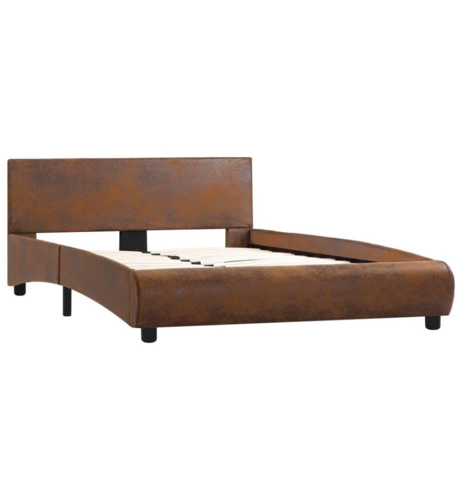 Bettgestell Braun Kunstleder 120×200 cm