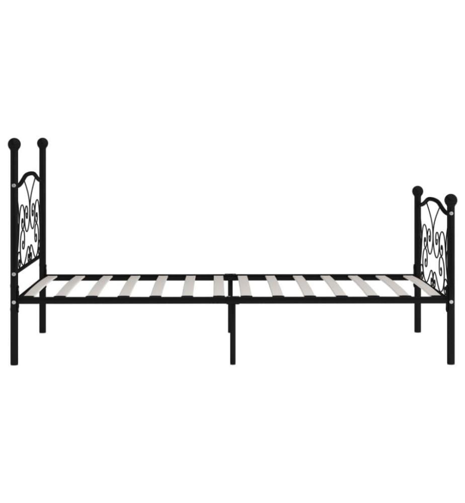 Bettgestell mit Lattenrost Schwarz Metall 100 × 200 cm