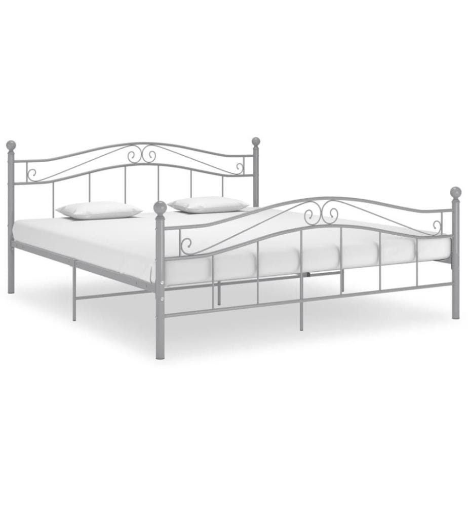Bett Grau Metall 200x200 cm