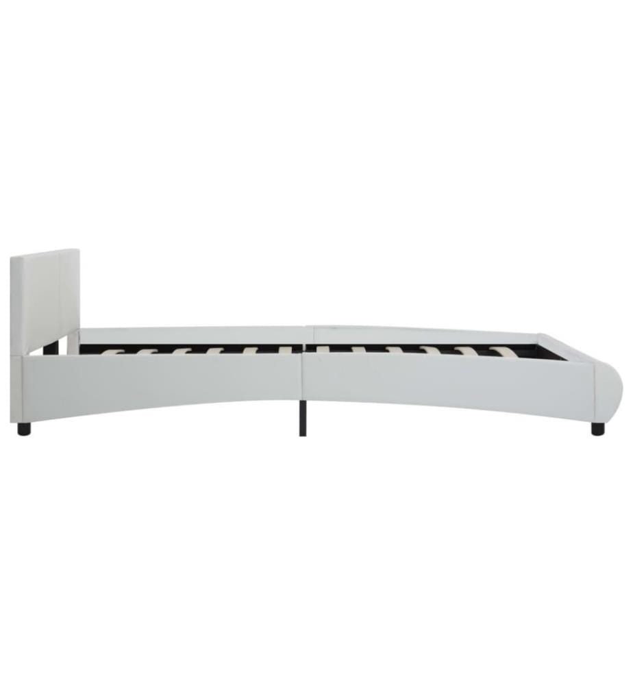 Cadre de lit avec LED Blanc Similicuir 160 x 200 cm