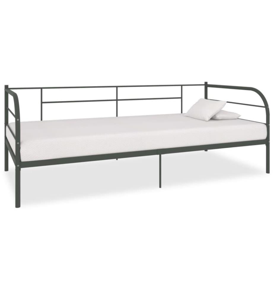 Tagesbett-Rahmen Grau Metall 90×200 cm