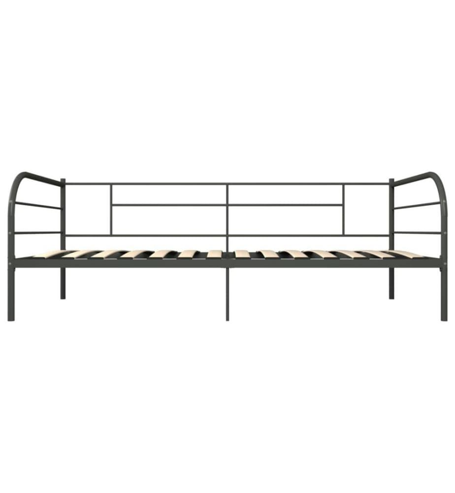 Tagesbett-Rahmen Grau Metall 90×200 cm