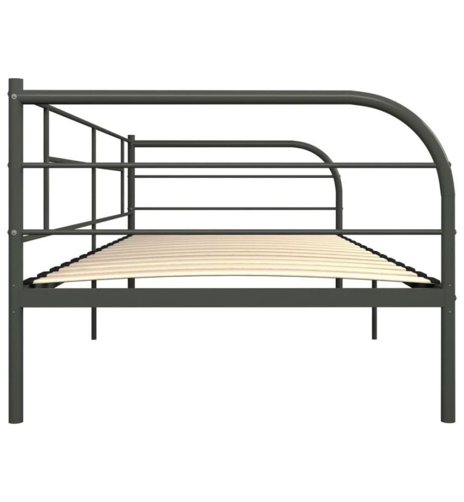 Tagesbett-Rahmen Grau Metall 90×200 cm