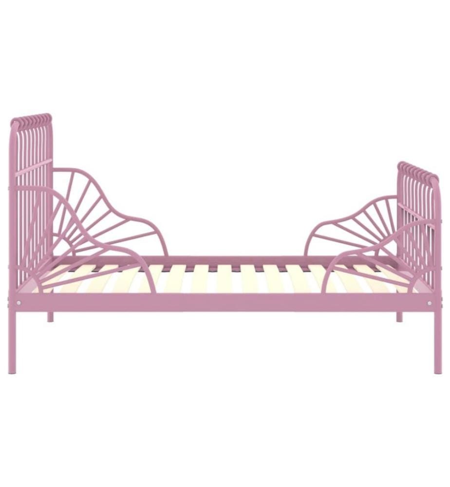 Cadre de lit extensible Rose Métal 80x130/200 cm