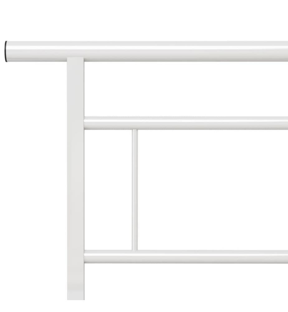 Cadre de lit Blanc Métal 140x200 cm