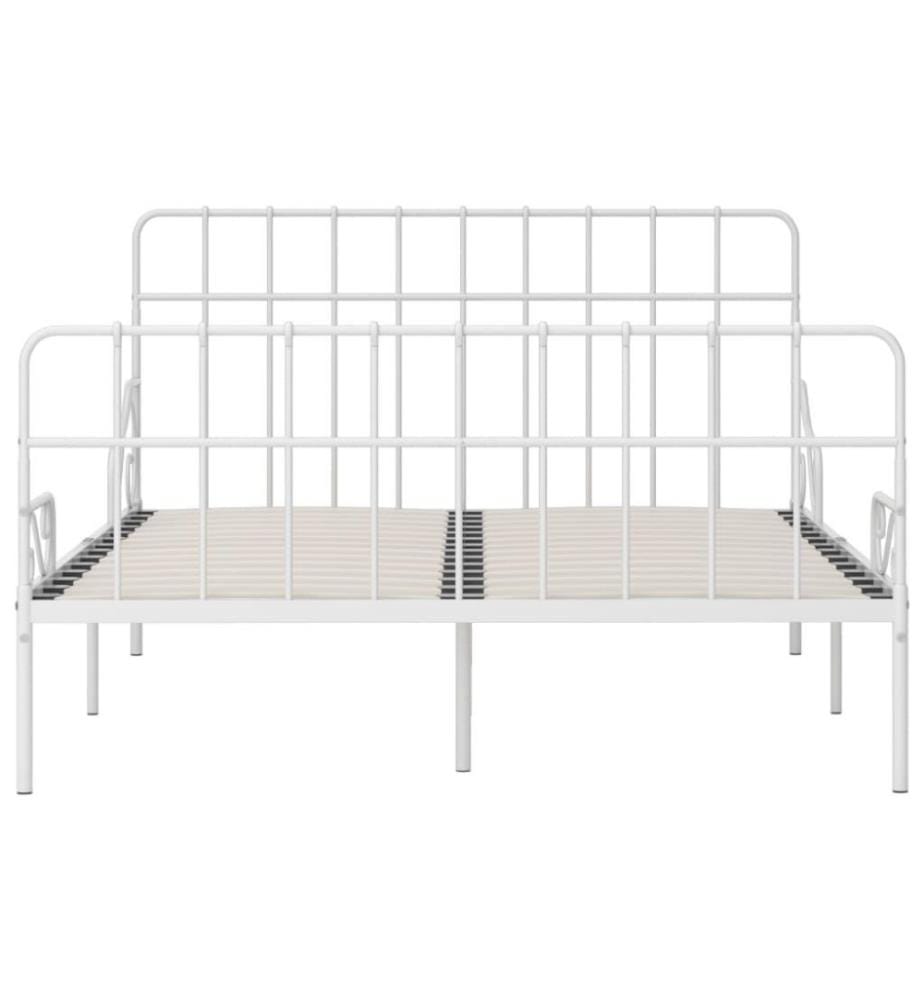 Bettgestell mit Lattenrost Weiss Metall 120×200 cm