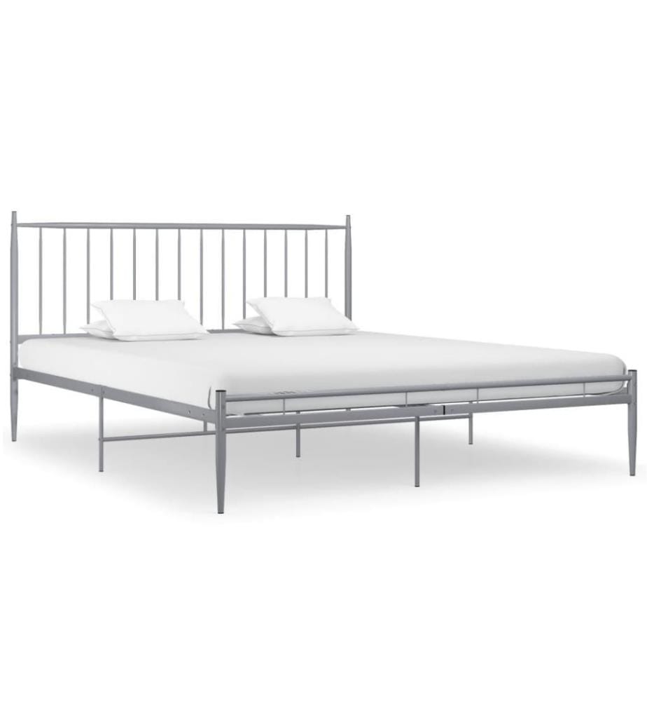 Bett Grau Metall 200x200 cm