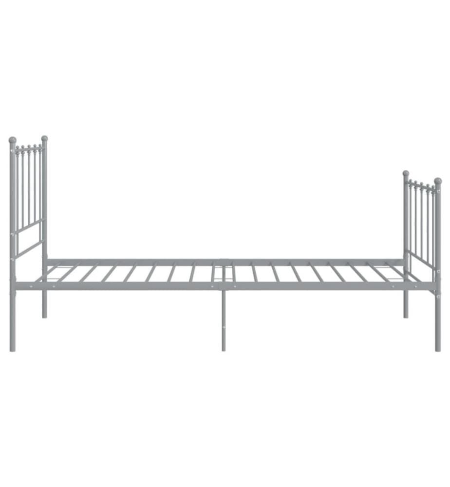 Bett Grau Metall 100x200 cm