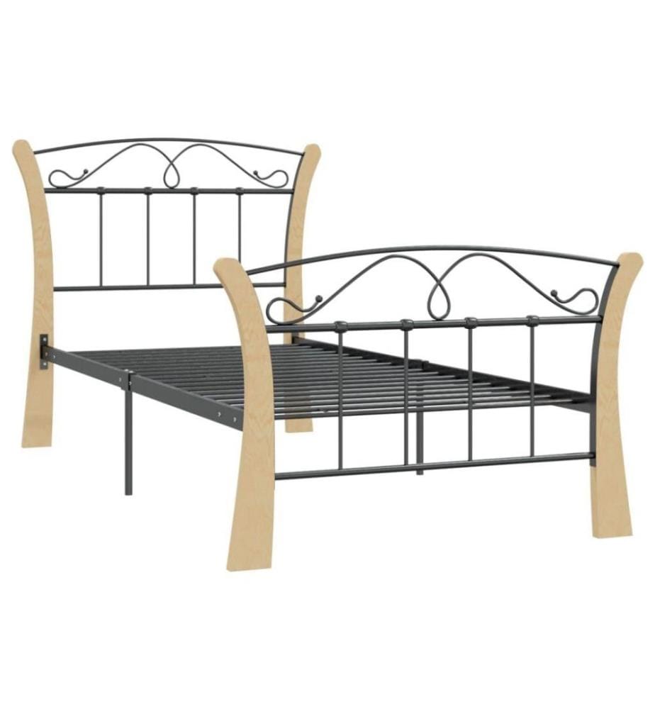 Bett Schwarz Metall 90x200 cm