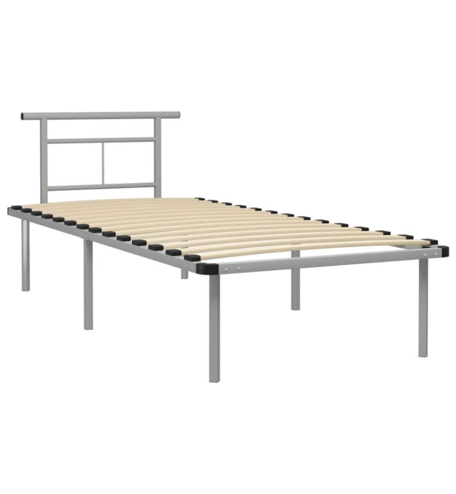 Bettgestell Grau Metall 90x200 cm